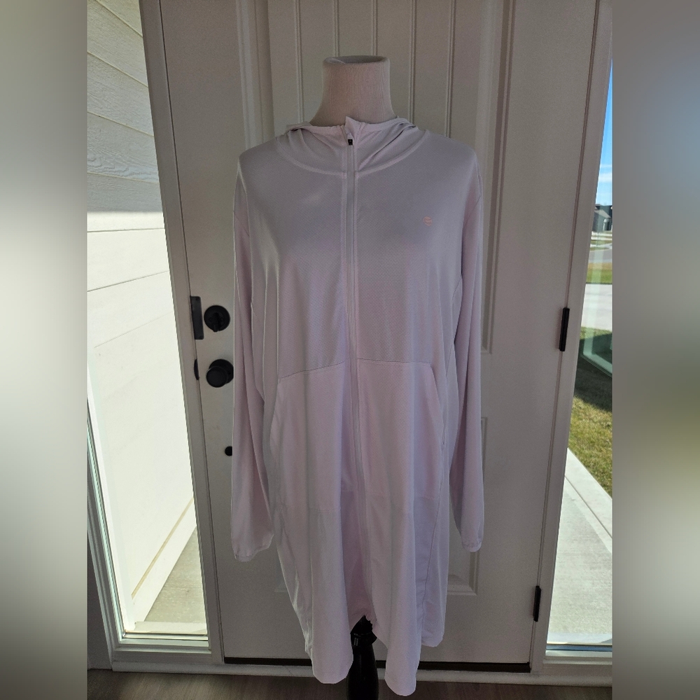 White Hooded Zip-Up Jacket
